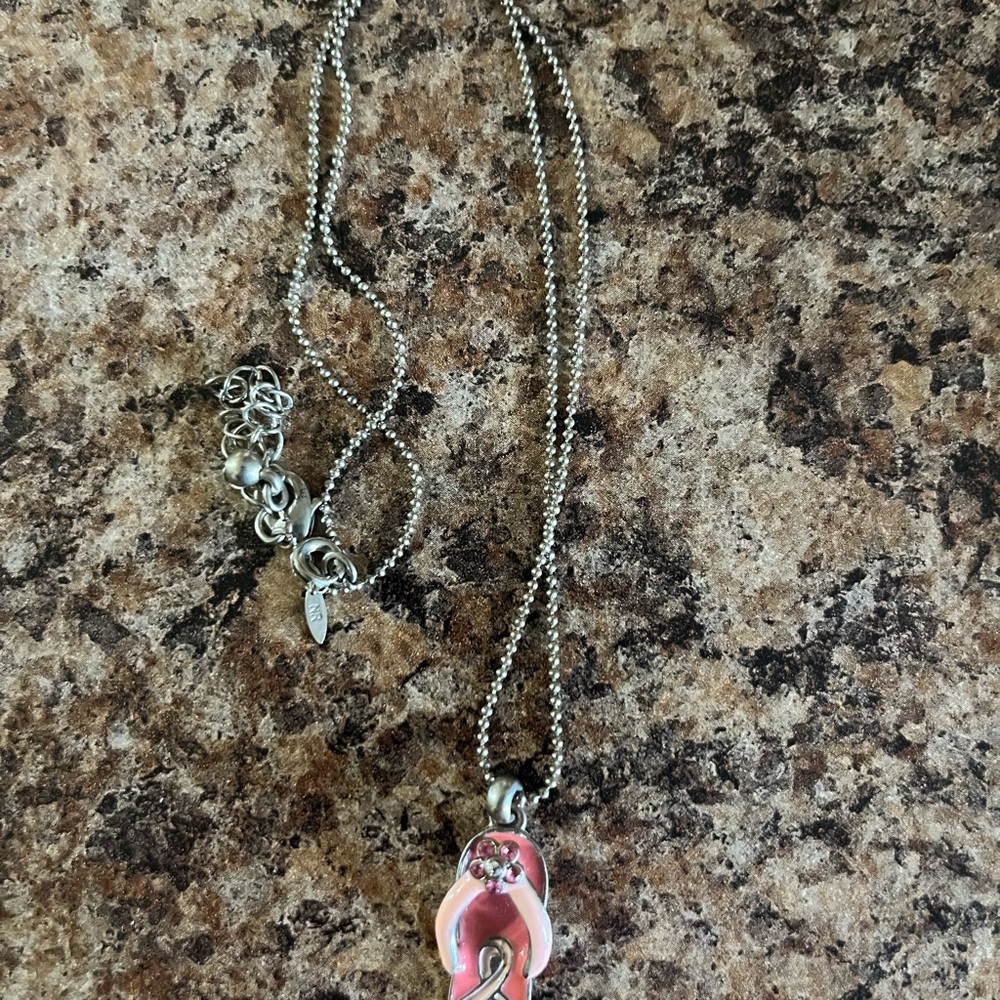Avon Breast Cancer Awareness Flip Flop Necklace